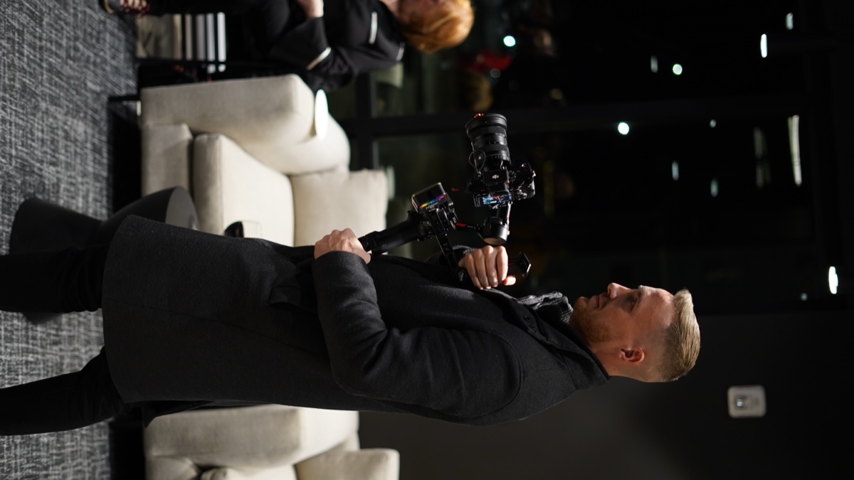 Kevin Johnson filming with gimbal