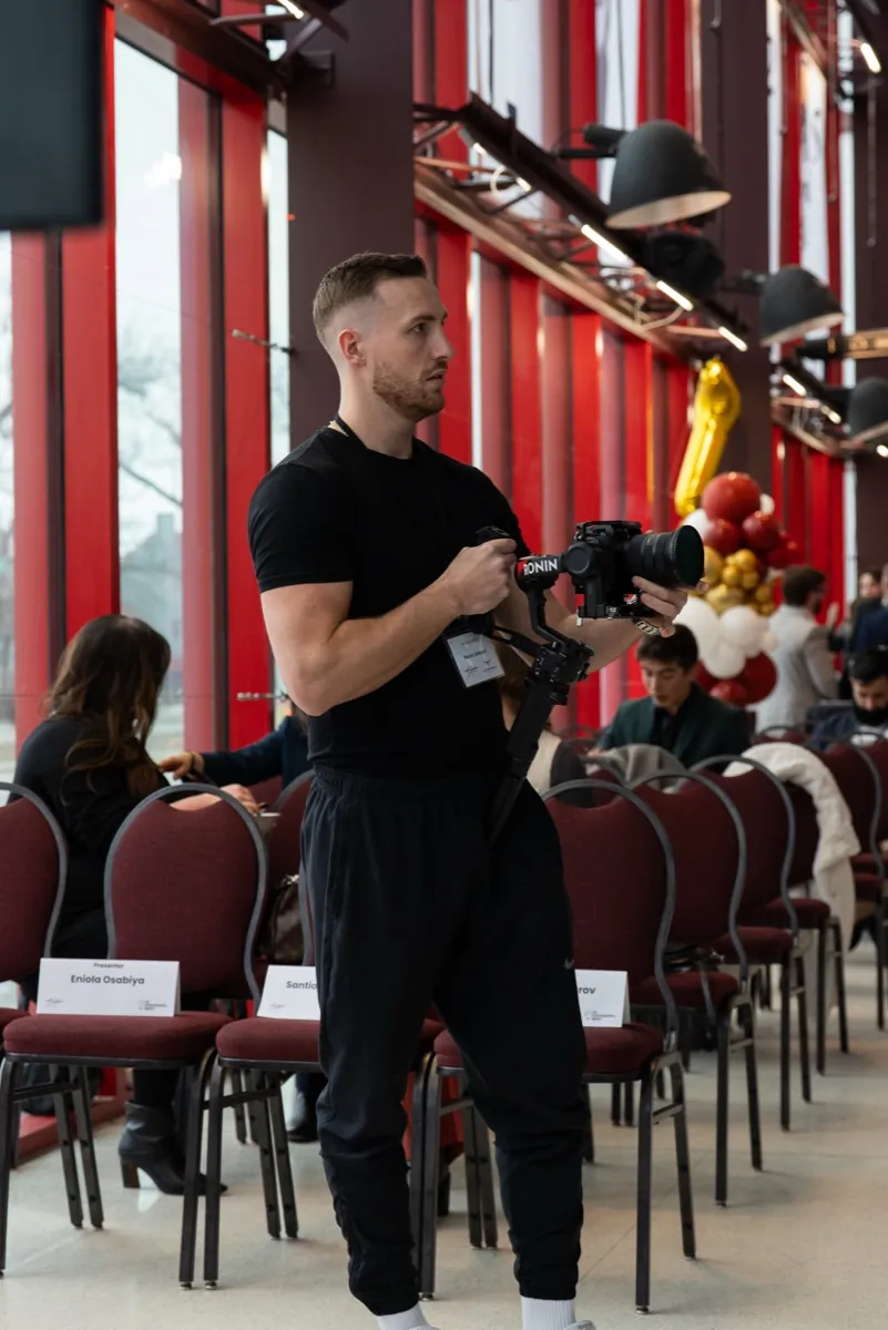Kevin Johnson directing a shoot at an event